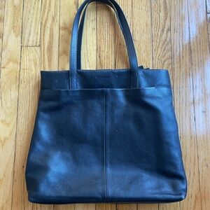 Vince Camuto Black Leather Tote Bag